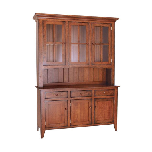 CANAL DOVER FURNITURE Ashville Collection Book cabinet Ashville Hutch with shiplap back and 4-lite mullion doors